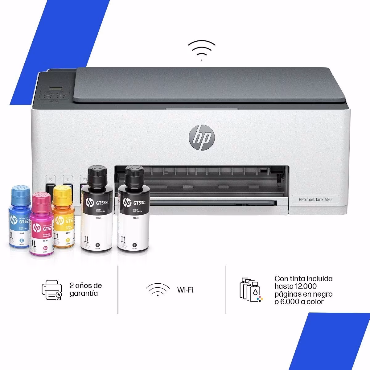 Impresora HP Multifuncional Smart Tank 580